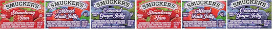 Smucker's Strawberry Jam, Mixed Fruit and Concord Grape Jelly Assortment, (0.5 Ounce) 200 Count (Pack of 2)