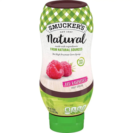 Smucker's Natural Red Raspberry, 19 oz Squeeze Bottle (Pack of 12)
