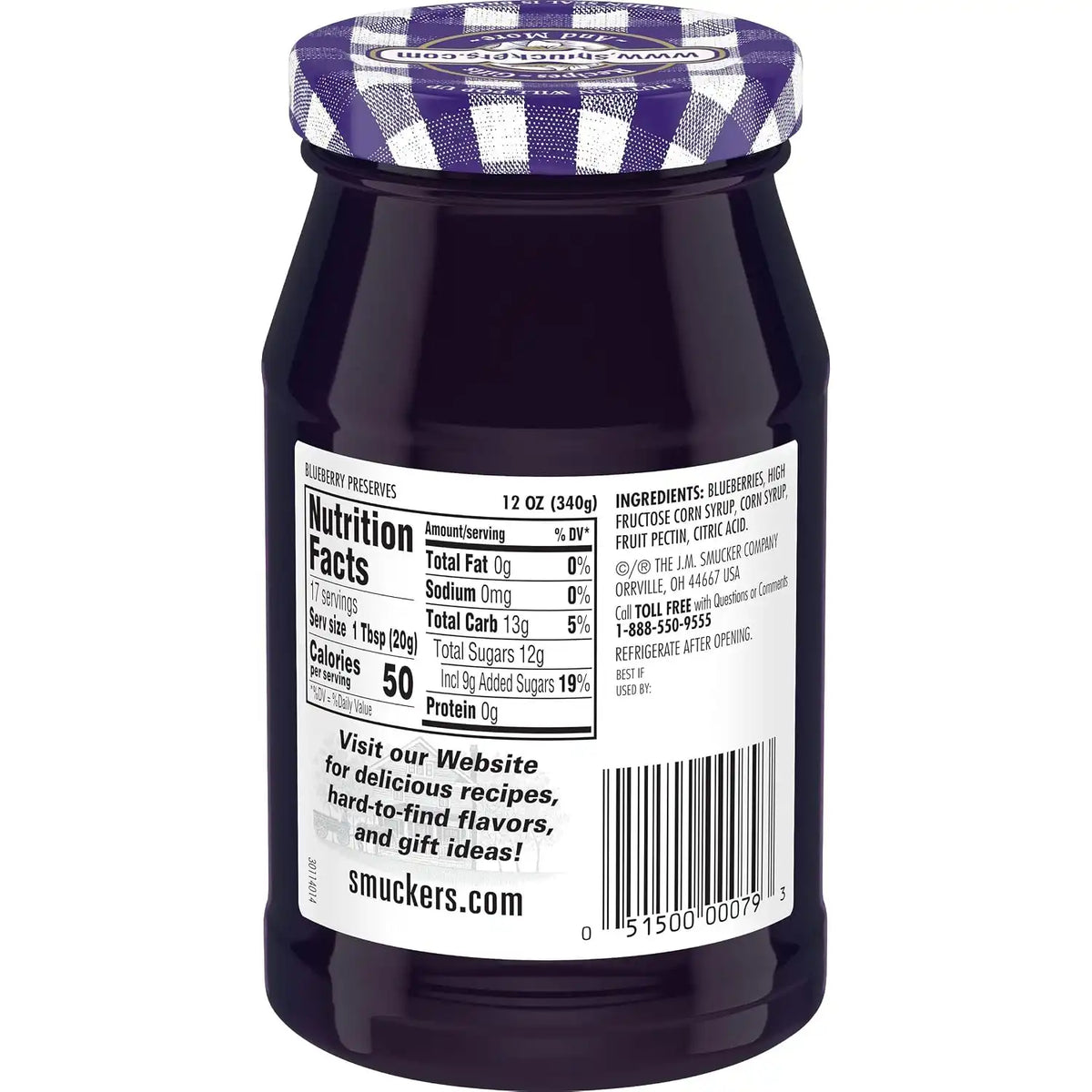 Smucker's Blueberry Preserves, 12 Ounce (Pack of 6)