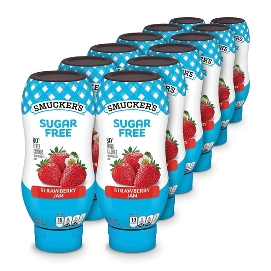 Smucker’s Sugar Free Strawberry Squeezable Jam, 16.5 Ounce (Pack of 12)