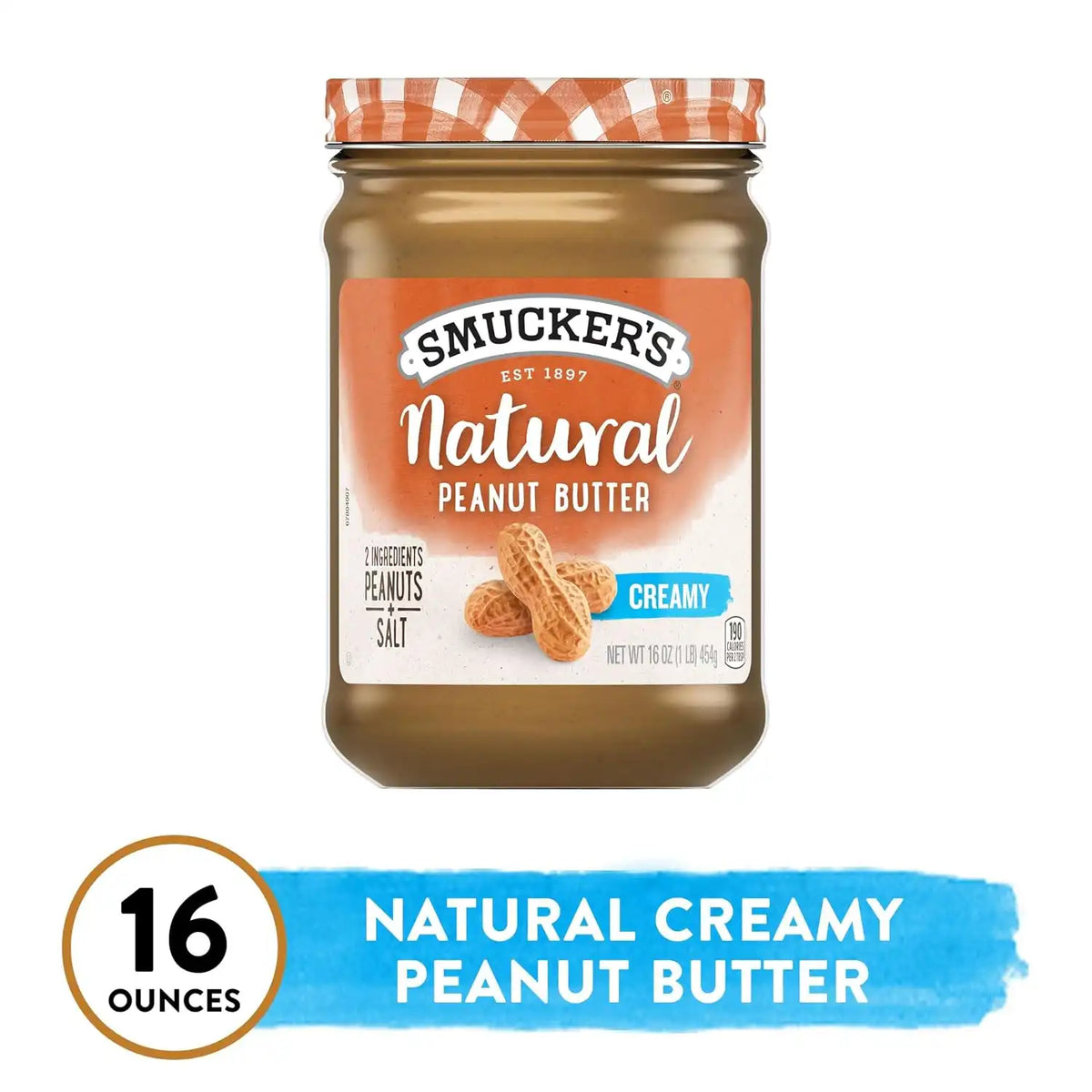 Smucker’s Natural Creamy Peanut Butter, 16 Oz. Jar