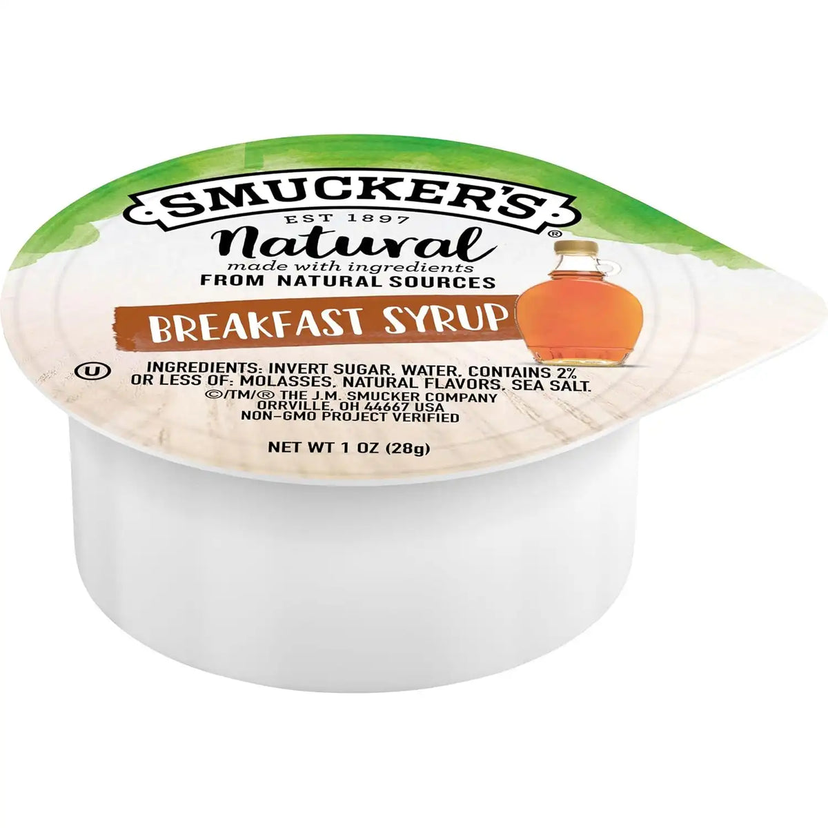Smucker's Natural Breakfast Syrup, 1 oz Plastic Portion Control Cup, 100 Count Case