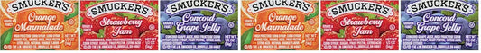 Smucker's Grape Jelly, Strawberry & Orange Marmalade, 200 Count (Pack of 2)