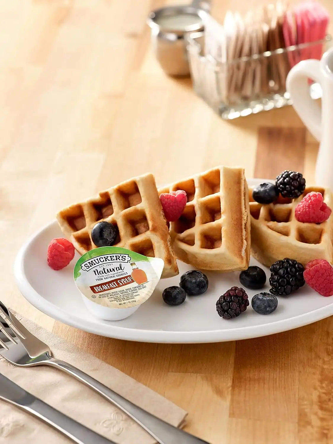 Smucker's Natural Breakfast Syrup, 1 oz Plastic Portion Control Cup, 100 Count Case
