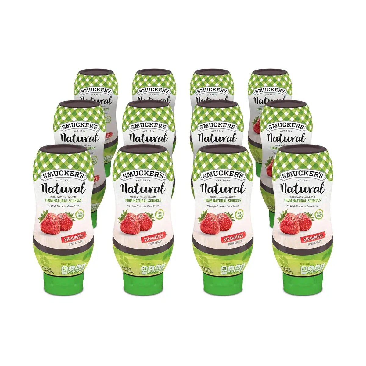 Smucker's Natural Strawberry, 19 oz Squeeze Bottle (Pack of 12)