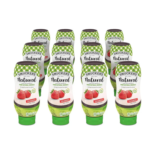 Smucker's Natural Strawberry, 19 oz Squeeze Bottle (Pack of 12)