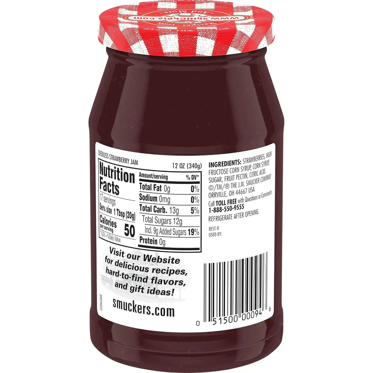 Smucker's Seedless Strawberry Jam, 12 Ounces (Pack of 6)
