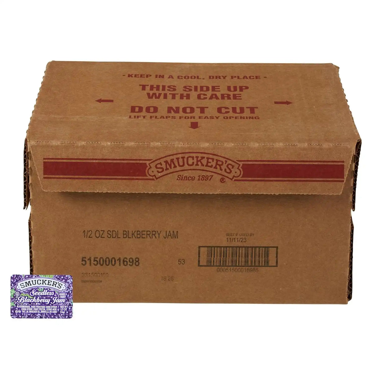 Smucker's Seedless Blackberry Jam, Portion Control, 0.5 Ounces