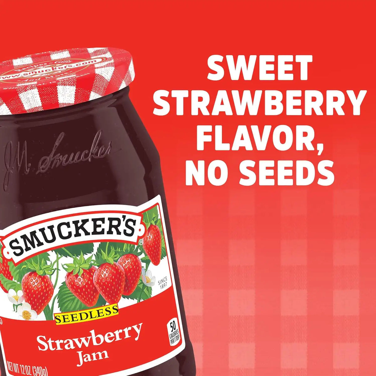 Smucker's Seedless Strawberry Jam, 12 Ounces (Pack of 6)