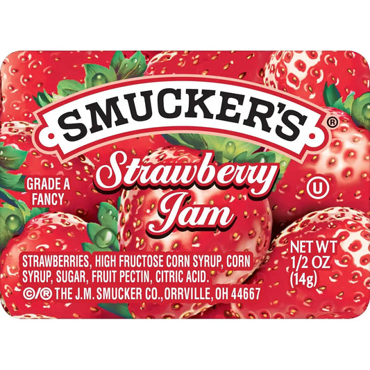 Smucker's Strawberry Jam, 1/2 oz Plastic Portion Control Cup, 200 Count Case