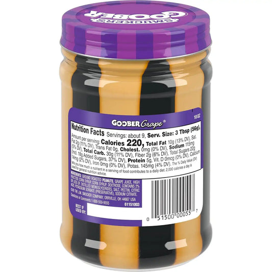 Smucker's Goober Peanut Butter & Grape Jelly Stripes, 18 Ounces