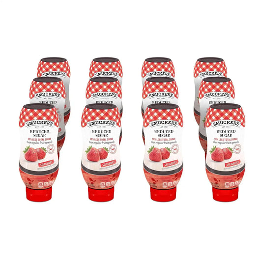 Smucker's Squeezable Reduced Sugar Strawberry Fruit Spread, 12 Bottles