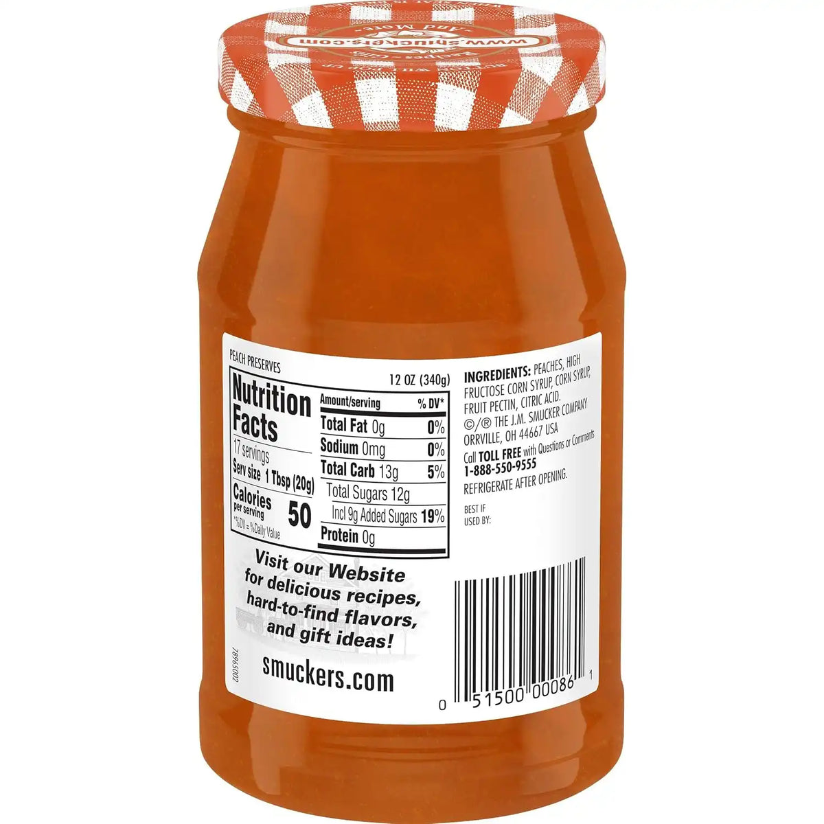 Smucker's Peach Preserves, 12 Ounces (Pack of 6)