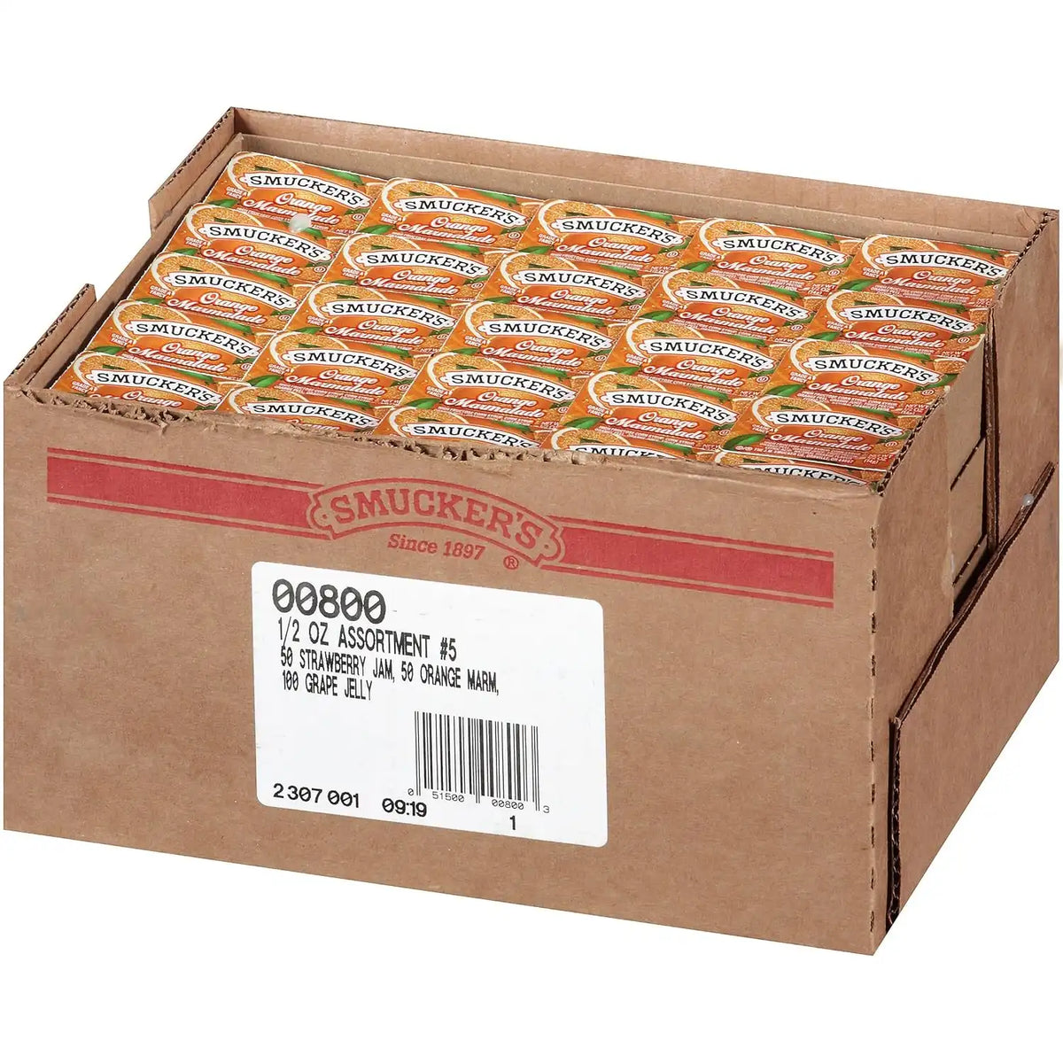 Smucker's Grape Jelly, Strawberry & Orange Marmalade, 200 Count